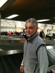 Steve Gadd at the airport in Amsterdam to begin Mission From Gadd Europe - April 22, 2010. 